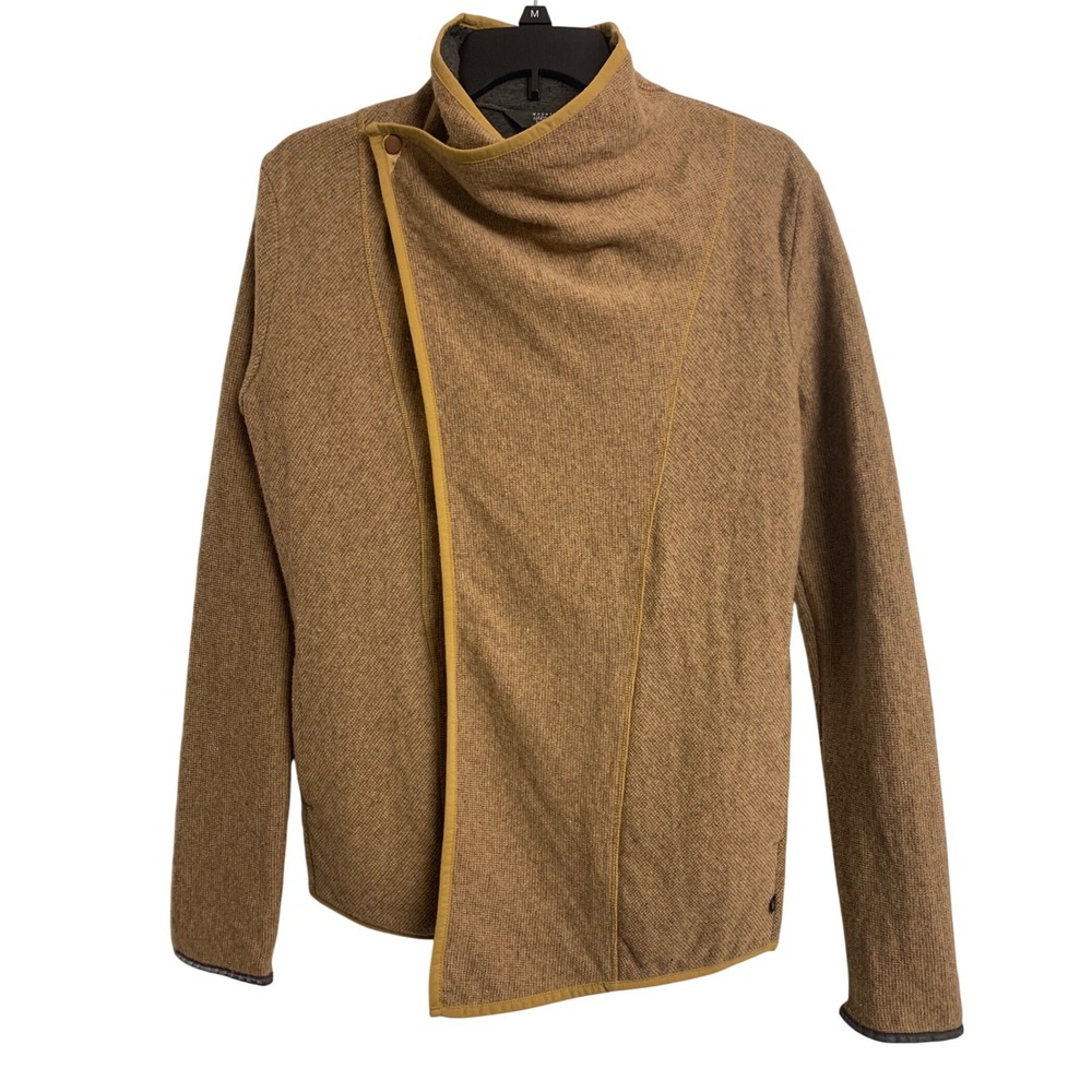Mountain Hardwear Tan Wool Blend Asymmetrical Wrap Hiking Jacket M